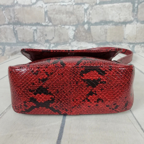 Nine West Red Python Pattern Shoulder Bag - Picture 9 of 13
